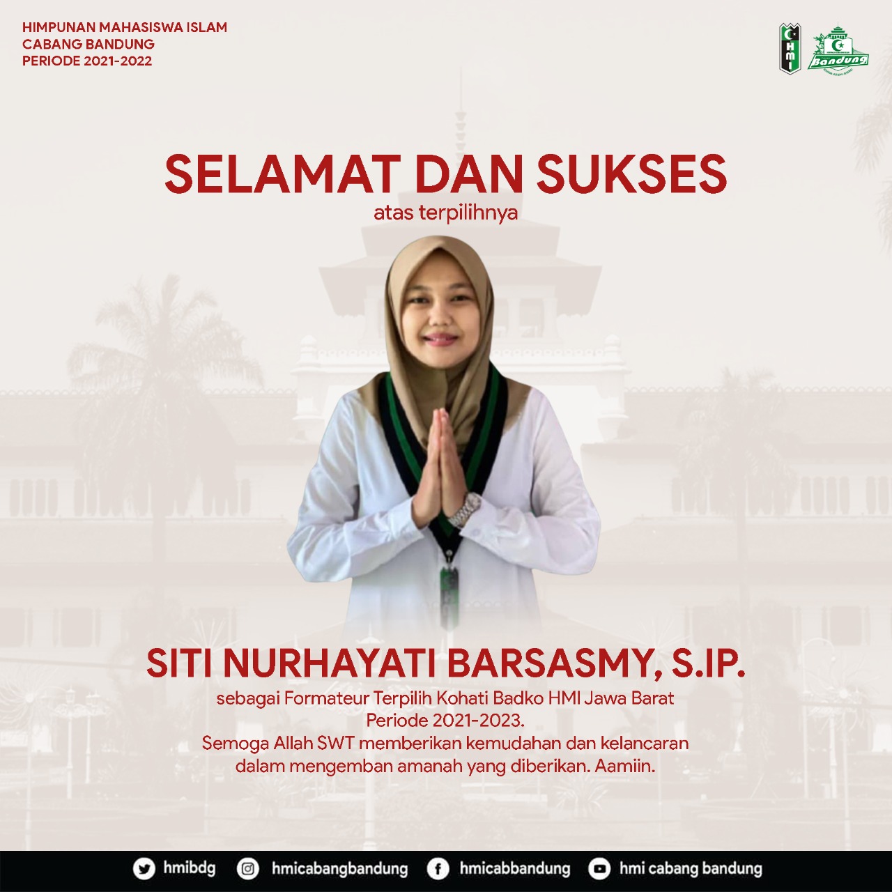 Siti Nurhayati Terpilih Sebagai Ketua Umum Kohati Badko HMI Jawa Barat Periode 2021-2023.