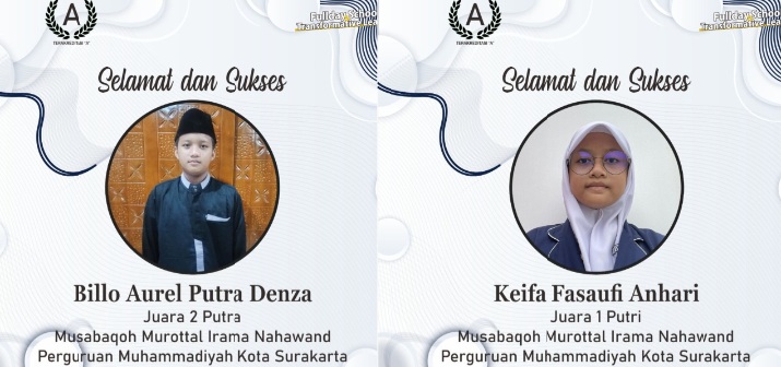 2 Siswa SMP Muhammadiyah PK Juara Murottal Irama Nahawand