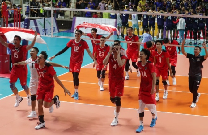 SEA Games 2023, Timnas Voli Putra Indonesia sukses hattrick Emas