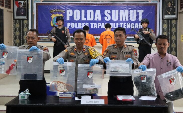 Polres Tapanuli Tengah Ungkap Kronologi Pembunuhan di Pantai Kalangan Indah Pandan