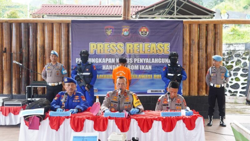 Polda Sulbar Berhasil Amankan Pelaku Bom Ikan di Perairan Pulau Kambunong