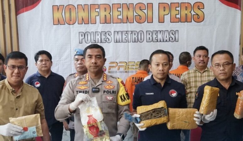 Polres Bekasi Tangkap 4 Kurir Narkoba