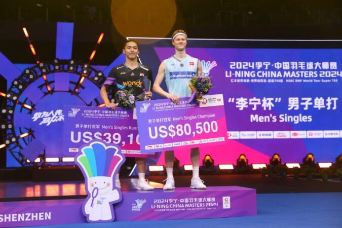 Jonatan Kandas di Final, Anders Antonsen Juara China Masters 2024