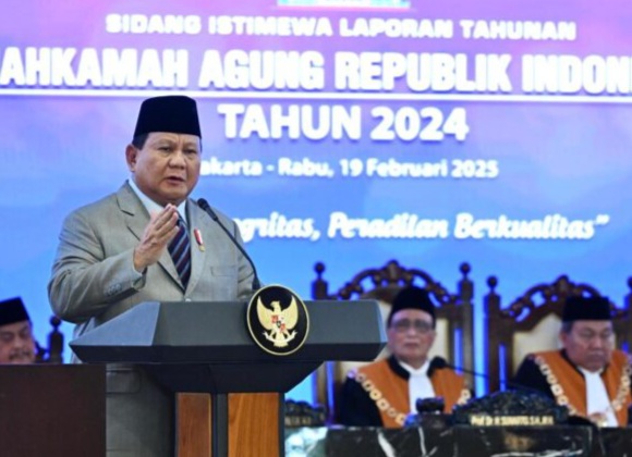 Di Hadapan Hakim Agung, Prabowo: Hukum yang Adil Adalah Pilar Utama Keberhasilan Bangsa