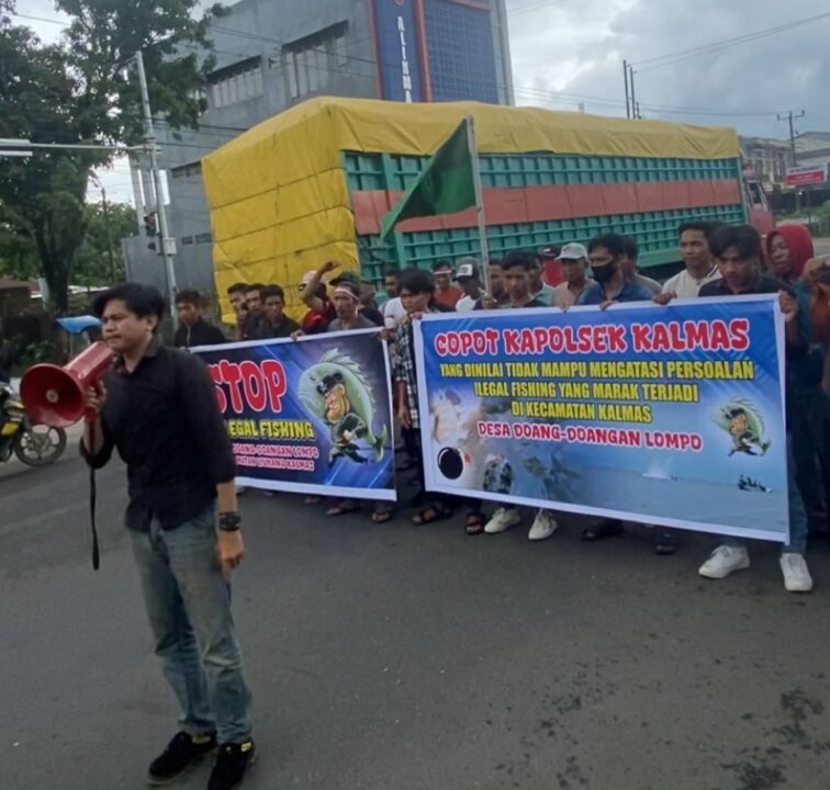 Protes Maraknya Ilegal Fishing, HMI Pangkep dan Warga Kepulauan Turun ke Jalan