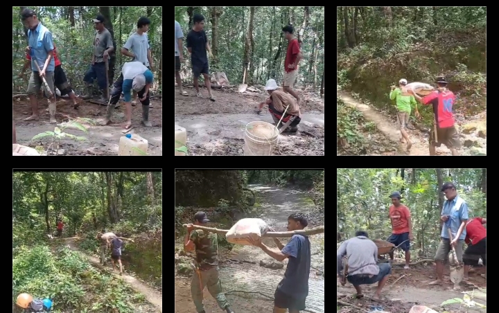 Demi Kelancaran Akses, Warga Kampung Bung Pangkep Patungan Perbaiki Jalan Rusak