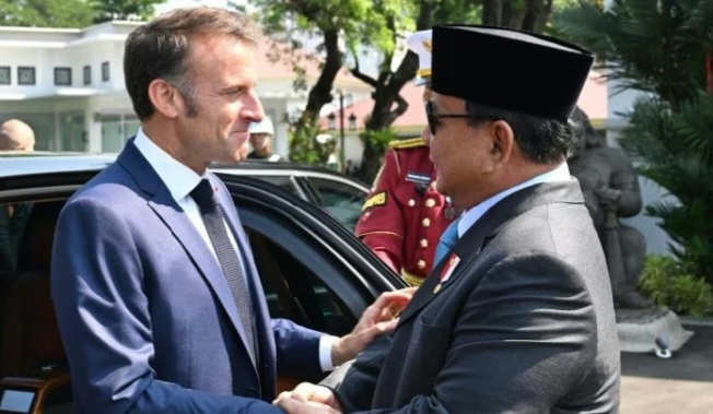Presiden Prabowo Sambut Presiden Macron di Istana Merdeka