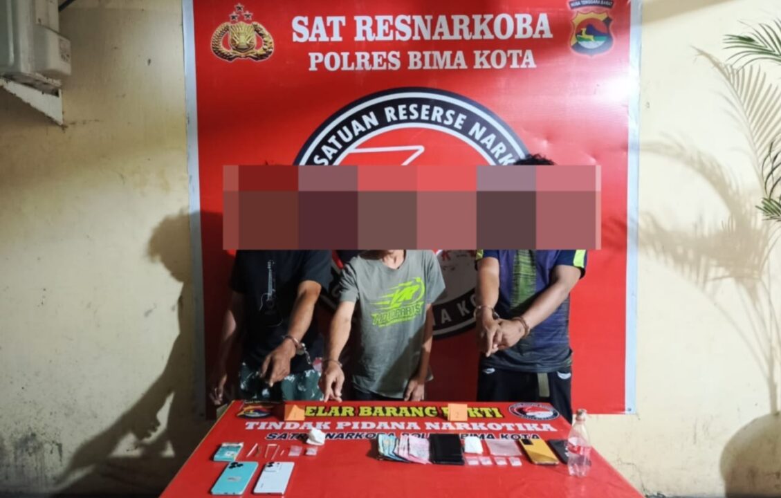 Polres Bima Kota Tangkap Tiga Pengedar Sabu, Salah Satunya TO Lama