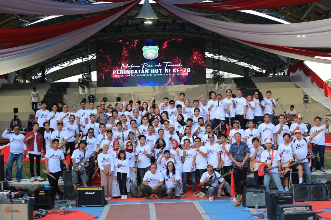 Rayakan HUT RI ke-80, Forum Musisi Pangkep Hadirkan Konser Kolaborasi