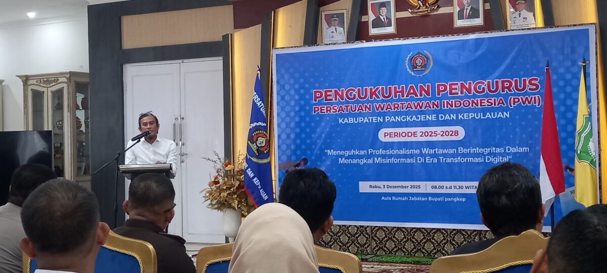 Pengurus PWI Pangkep 2025–2028 Resmi Dikukuhkan, Tegaskan Komitmen Tangkal Misinformasi