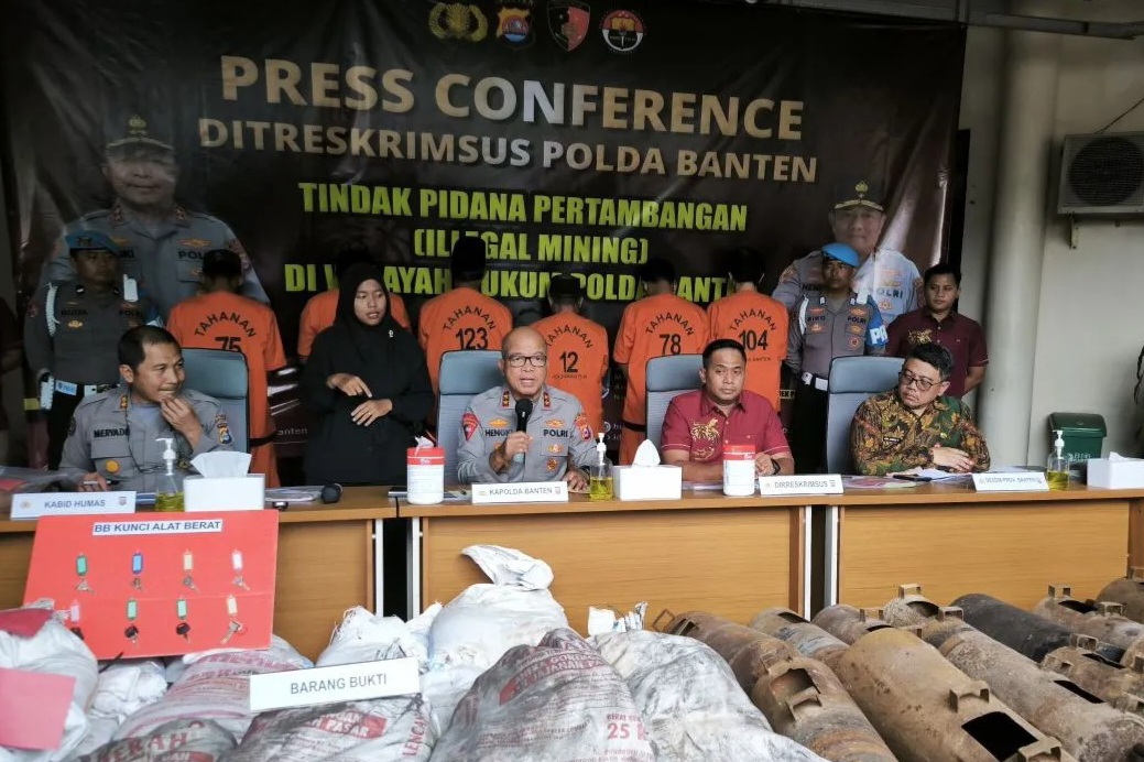 Delapan Tersangka Tambang Ilegal di Banten Ditangkap, Ekskavator Disita