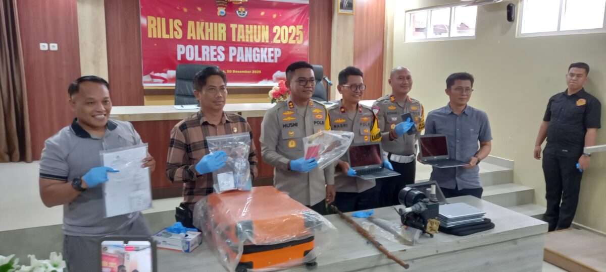 Rilis Akhir Tahun 2025, Polres Pangkep Catat Penurunan Angka Kriminal