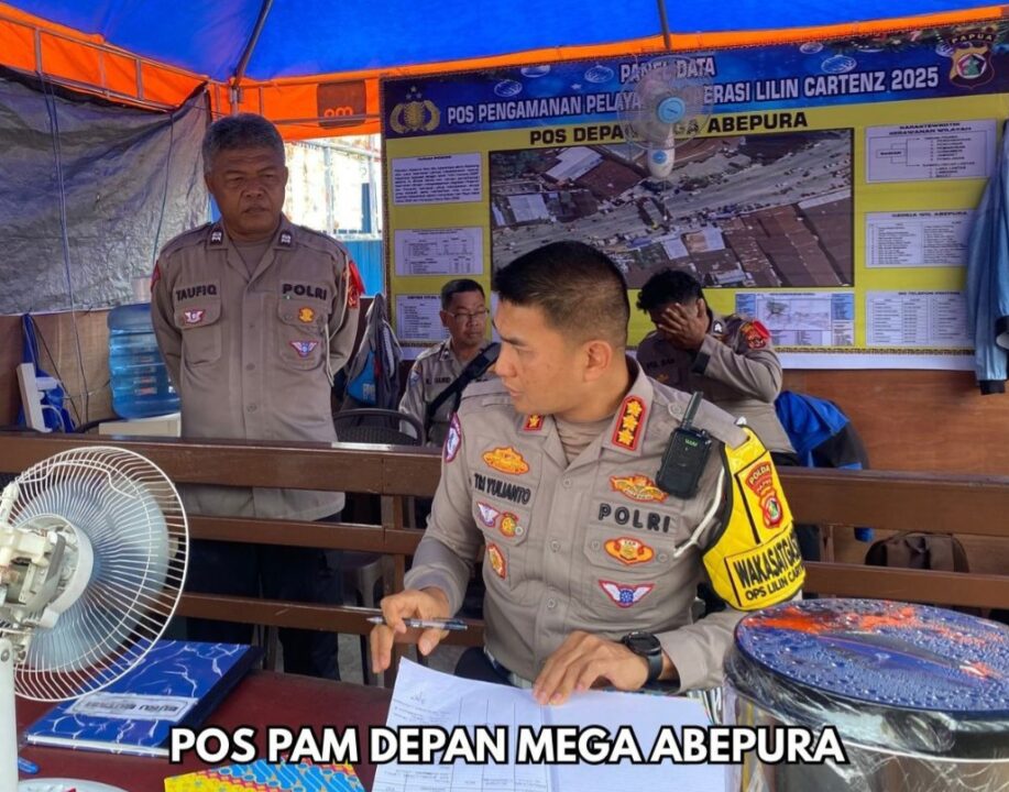 Dirlantas Polda Papua Ingatkan Personel Tetap Waspada di Pos Pam Operasi Lilin