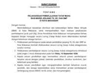 Disdik Makassar Cabut PJJ, Siswa TK-SMP Kembali Sekolah Tatap Muka Mulai Besok