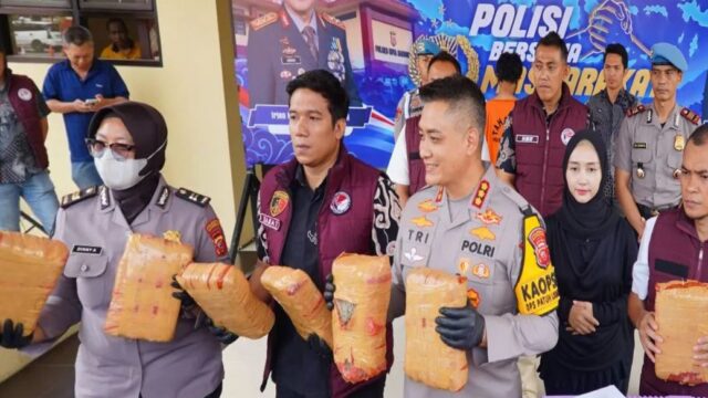 Barang bukti ganja seberat 12 kilogram yang diungkap Polresta Bandung